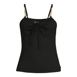 Black with bead straps xs size 1 tank top with padded bra